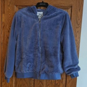 Plus faux fur zip up